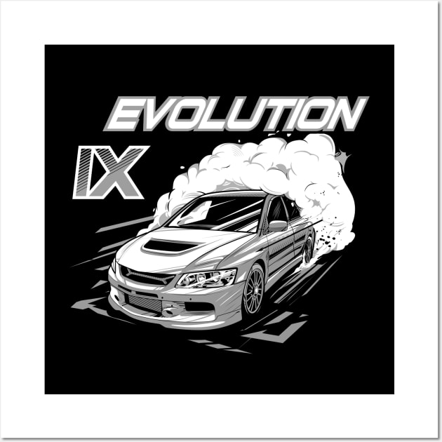 Mitsubishi Lancer Evolution IX Wall Art by JDMAPEX